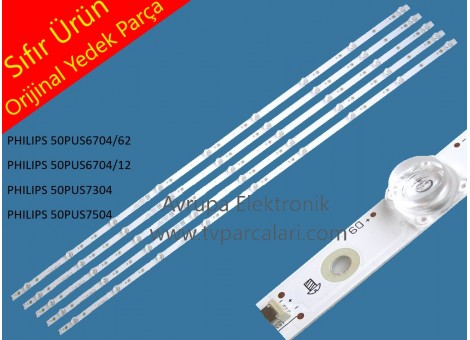 PHILIPS 50PUS6704/62 Led bar, TPT500B5-U1T01D, LB-GM3030-GJ0D22505X9AMB2-1-T, Tv panel Ledleri